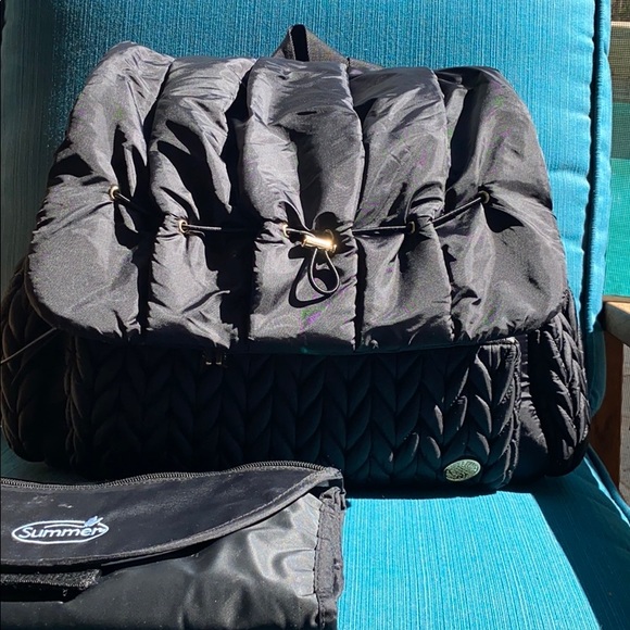 HAPP Brand Handbags - HAPP BRAND Black Levi Diaper Bag